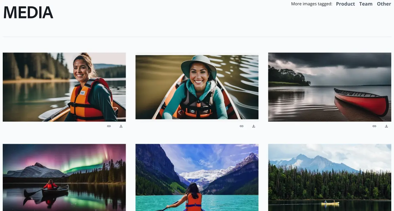 An example of the brand asset management feature of Orchestra's Brand Book